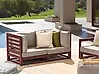 Gartensofa 2-Sitzer TRANI modular Akazienholz Dunkelrot