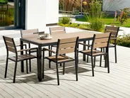Gartentisch VERNIO 180 cm 90 cm Metall Braun / Schwarz_862878