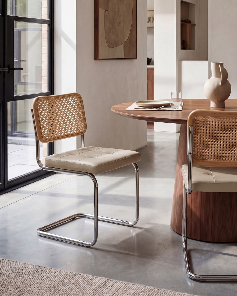 Set of 2 Dining Chairs ETHETE Faux Leather Taupe