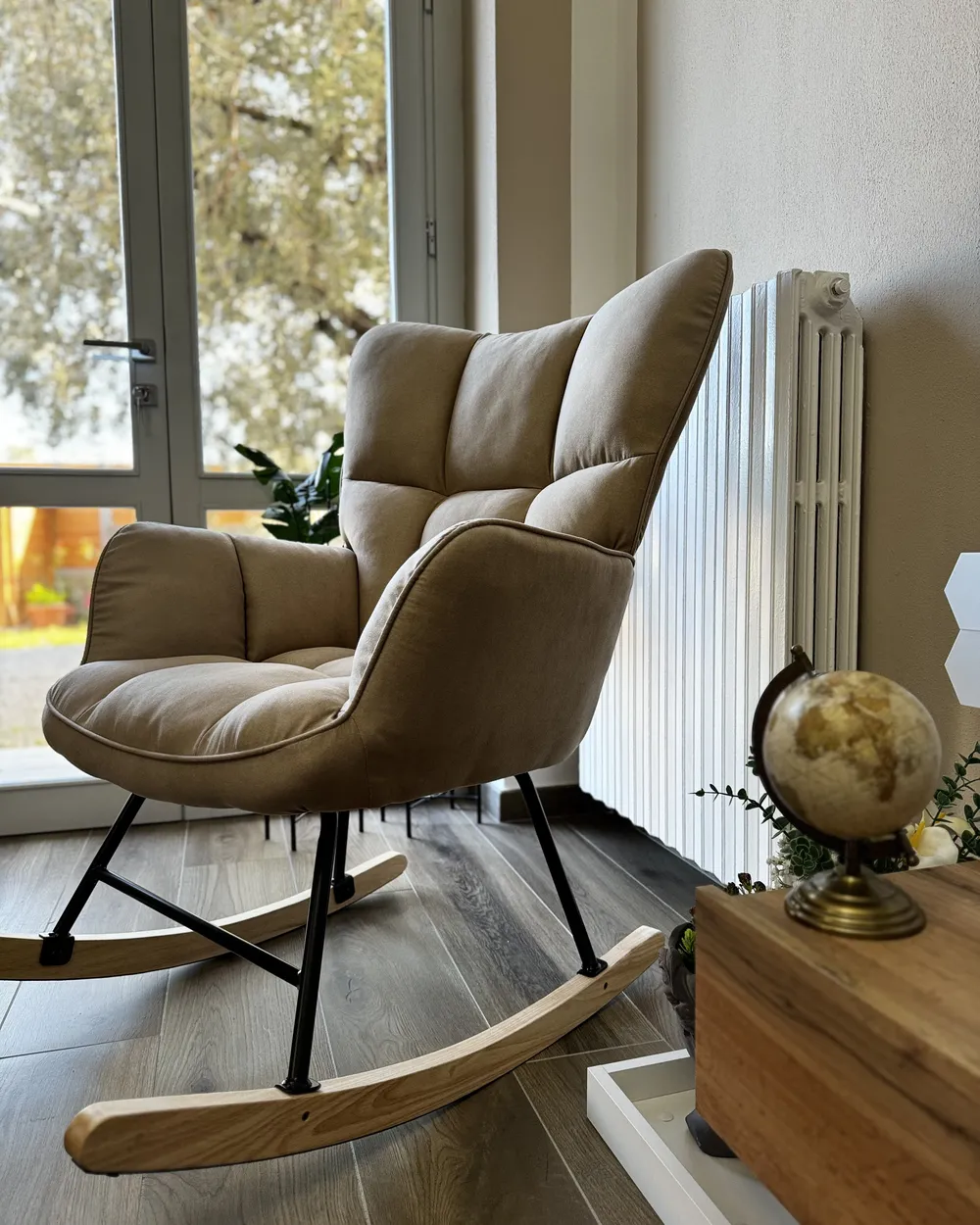 Schaukelsessel OULU Stoff Beige_920226