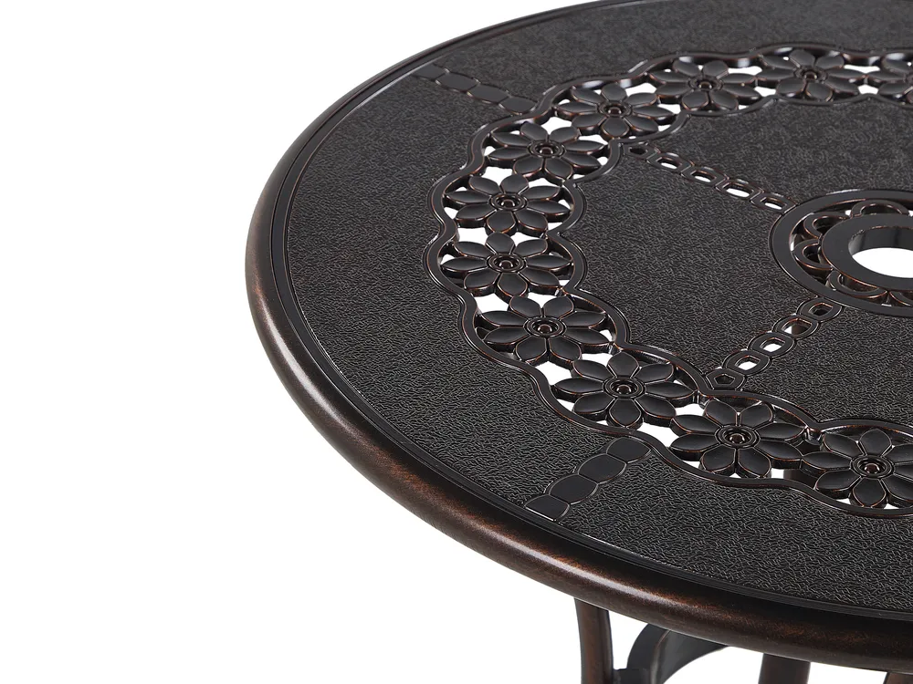 Outdoor Bistrotisch BOVINO 65 cm 65 cm Metall Dunkelbraun_797610