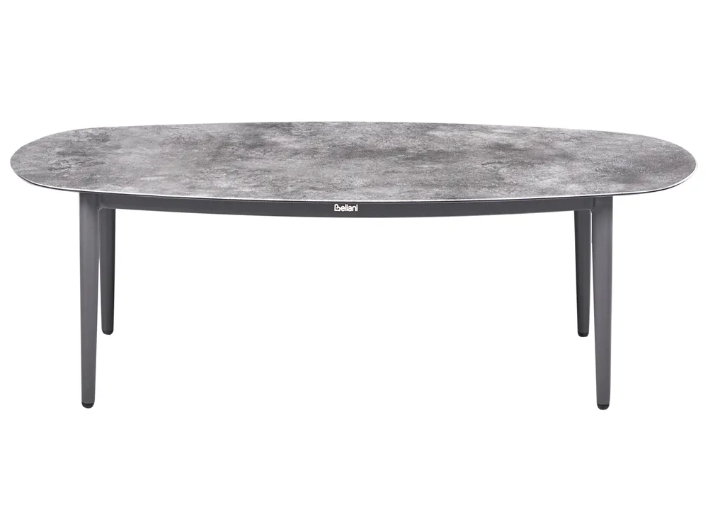 Garden Corner Sofa with Table 3 Seater LEFFE Metal Grey Right Hand_1045362