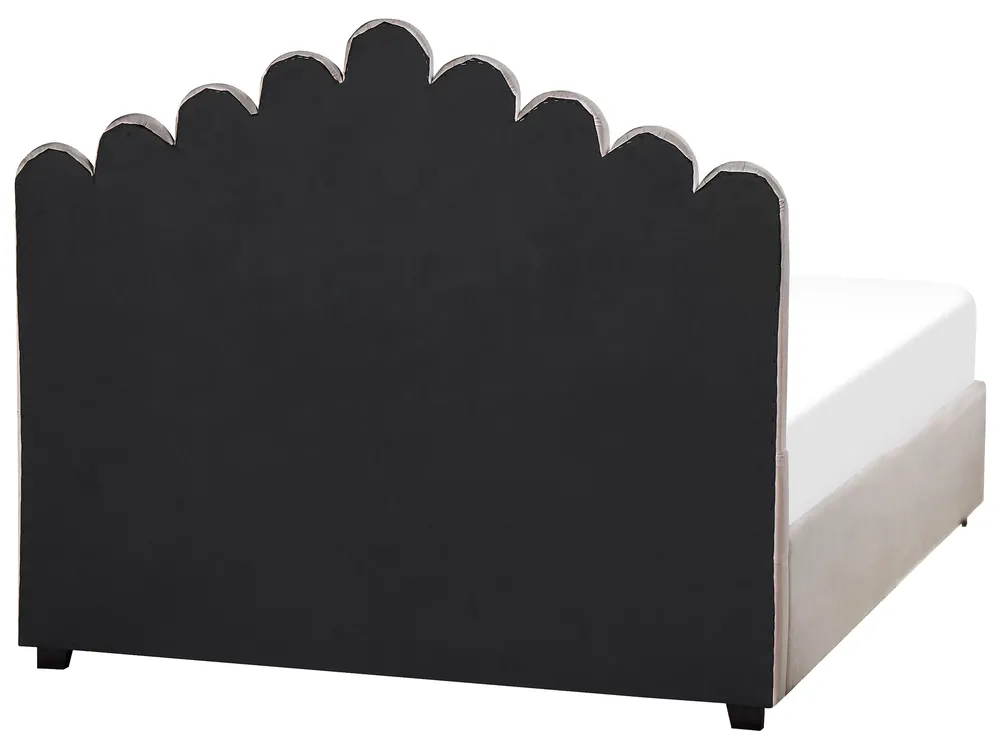 Krevet s prostorom za pohranu VINCENNES Samet Sivo-bež 140 x 200 cm_837303