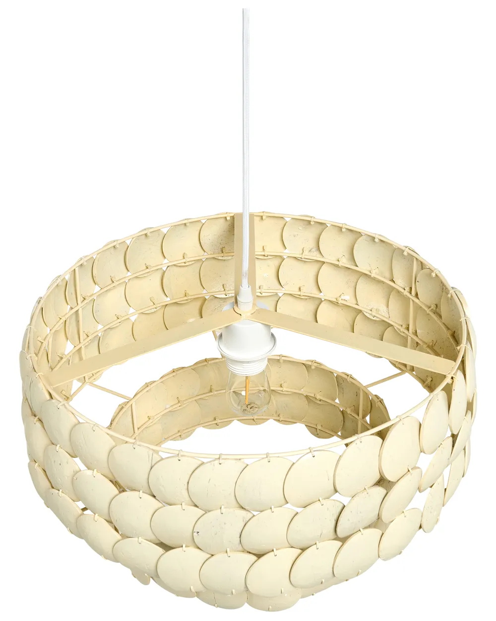 Kronleuchter KOTMALE Kokosnussschale Hellbeige_1003594