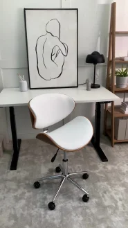 Desk Chair ROTTERDAM Faux Leather White_867444