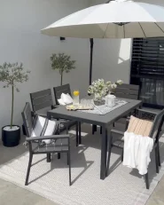Garden Dining Set 6 Seater COMO Grey_1159464