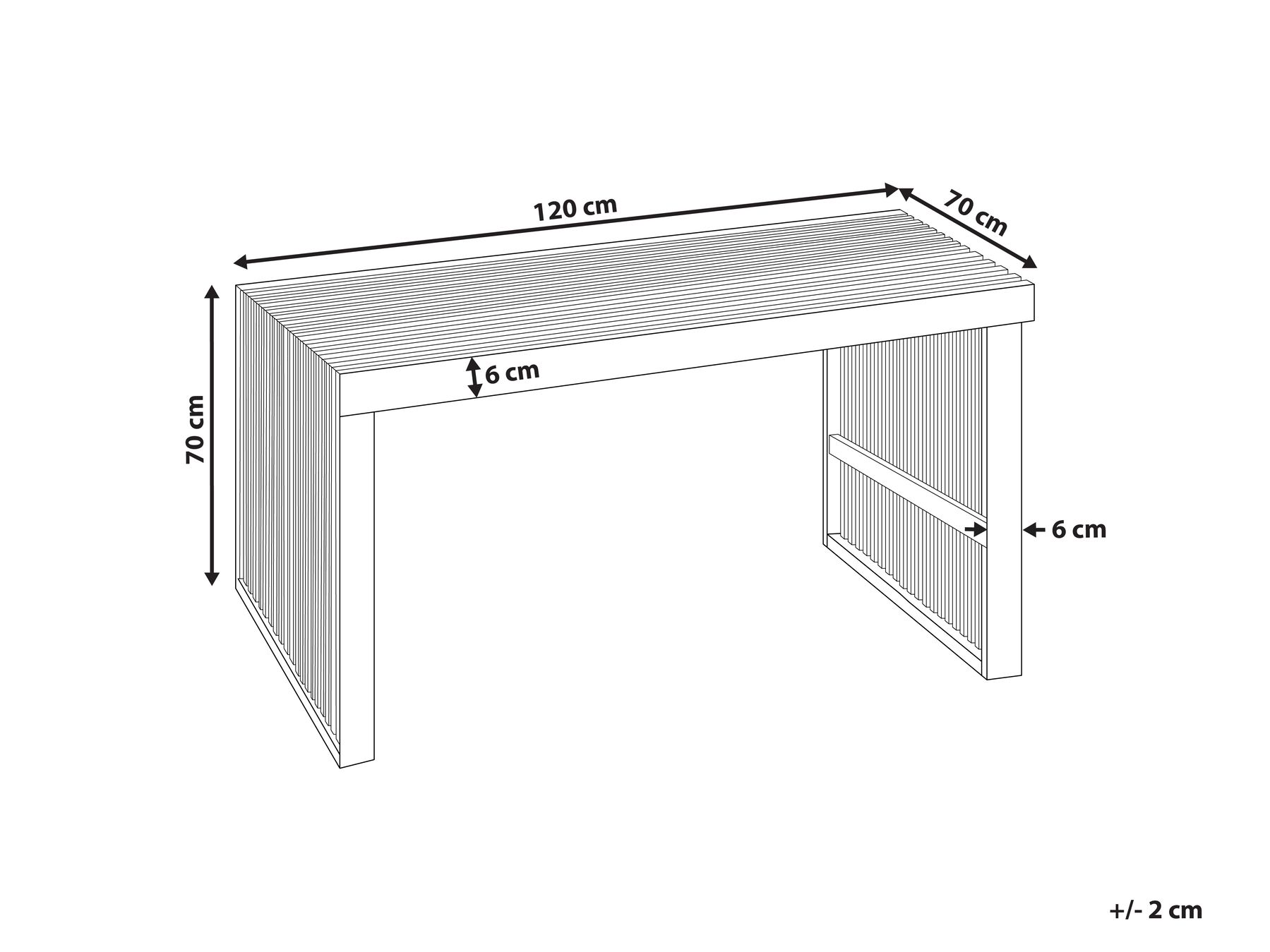 Gartentisch BELLANO 70 cm 120 cm Akazienholz Braun_922071