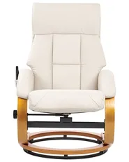 Massage Chair FORCE with Footstool Faux Leather Light Beige_965018