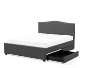 Bett mit Schubladen MONTPELLIER Stoff Bunt 180 x 200 cm LED_709592