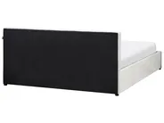 Bett mit Stauraum BOUSSE Samtstoff Hellgrau 160 x 200 cm_862562