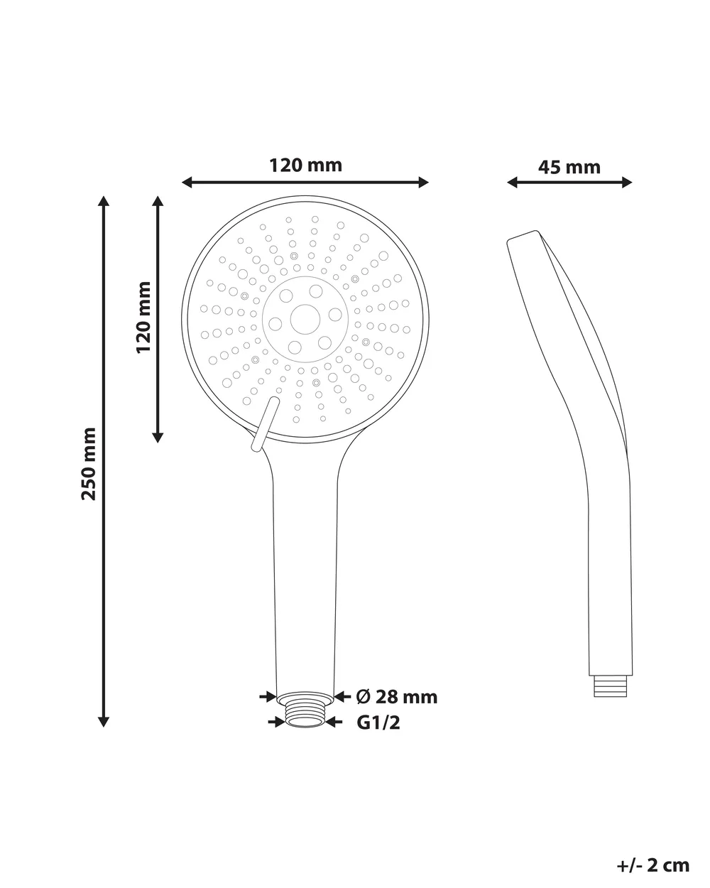 Shower Head and Hose Kit MAPIRI 6-function Black_990119