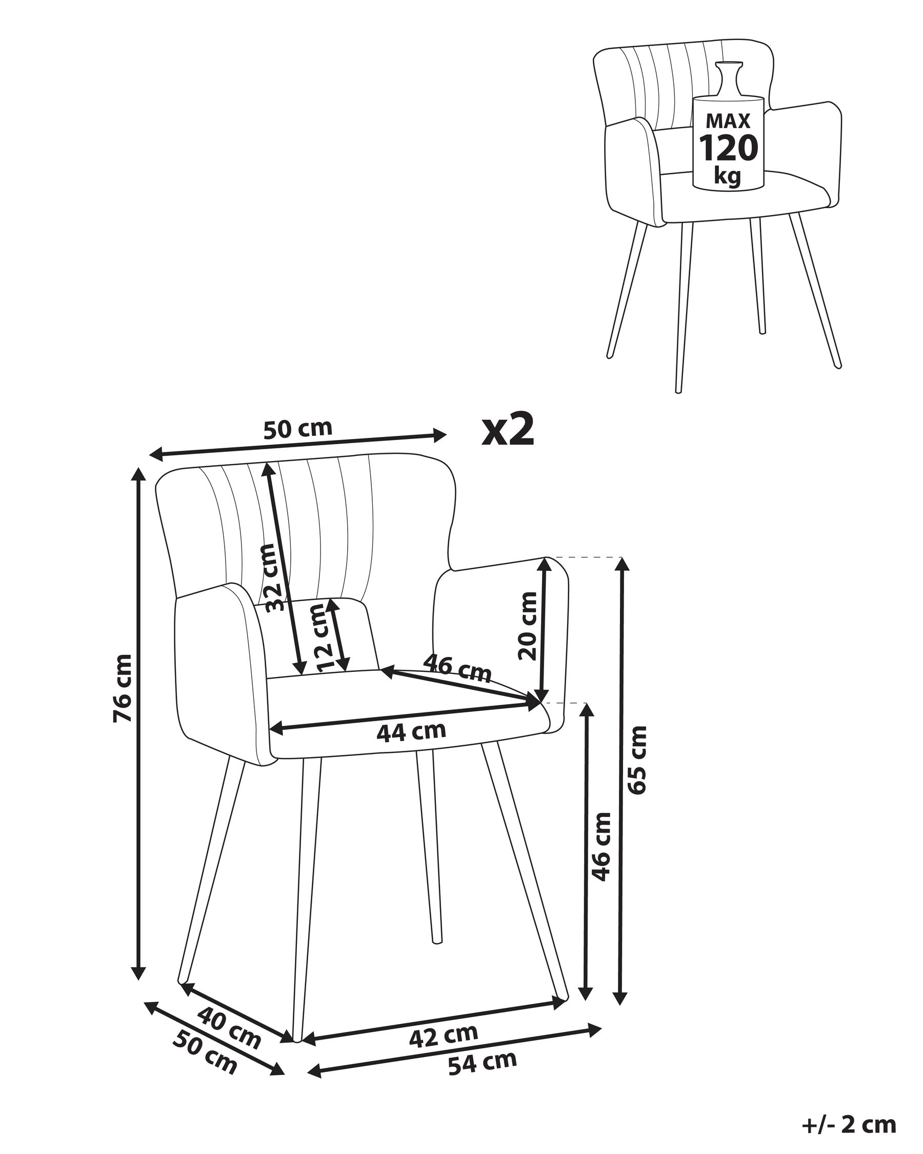Esszimmerstuhl 2er Set SANILAC Samtstoff Grau_1042868