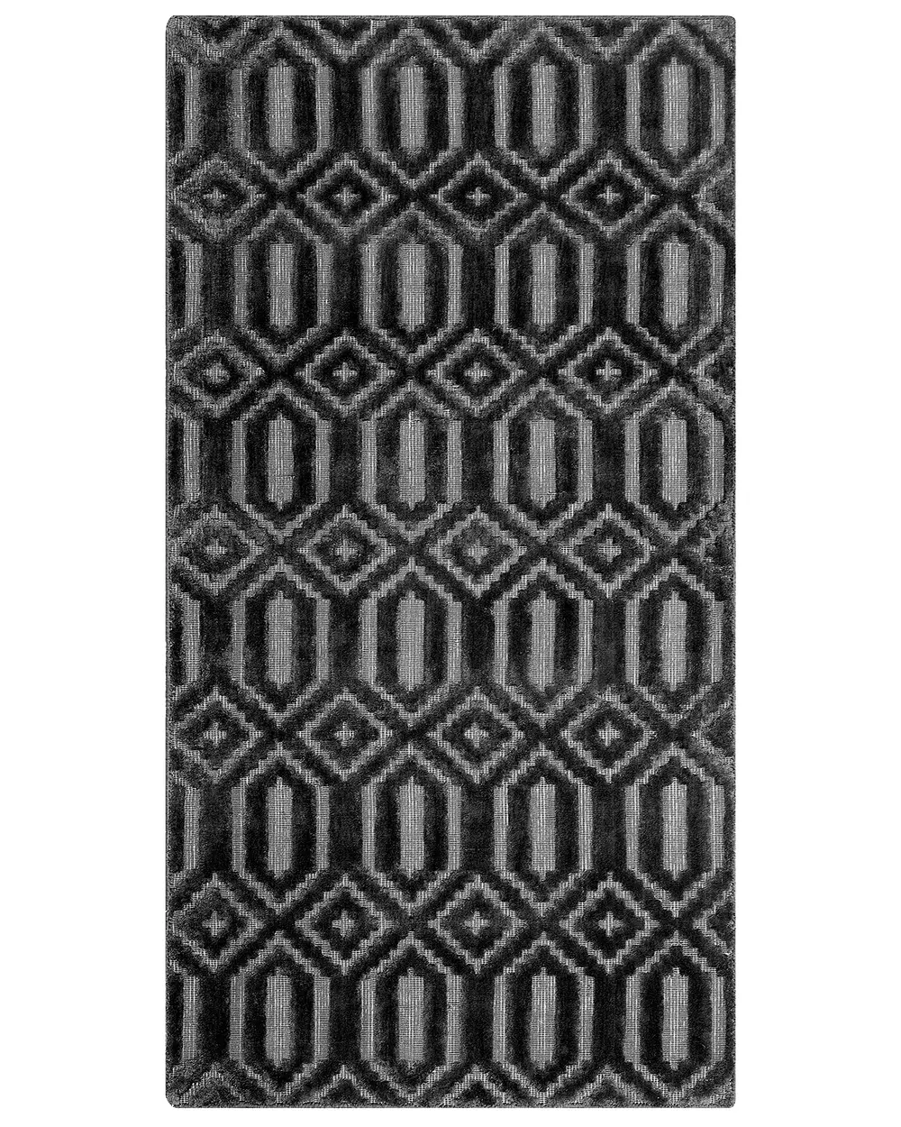 Rug ADATEPE Dark Grey 80 x 150 cm Viscose_750692