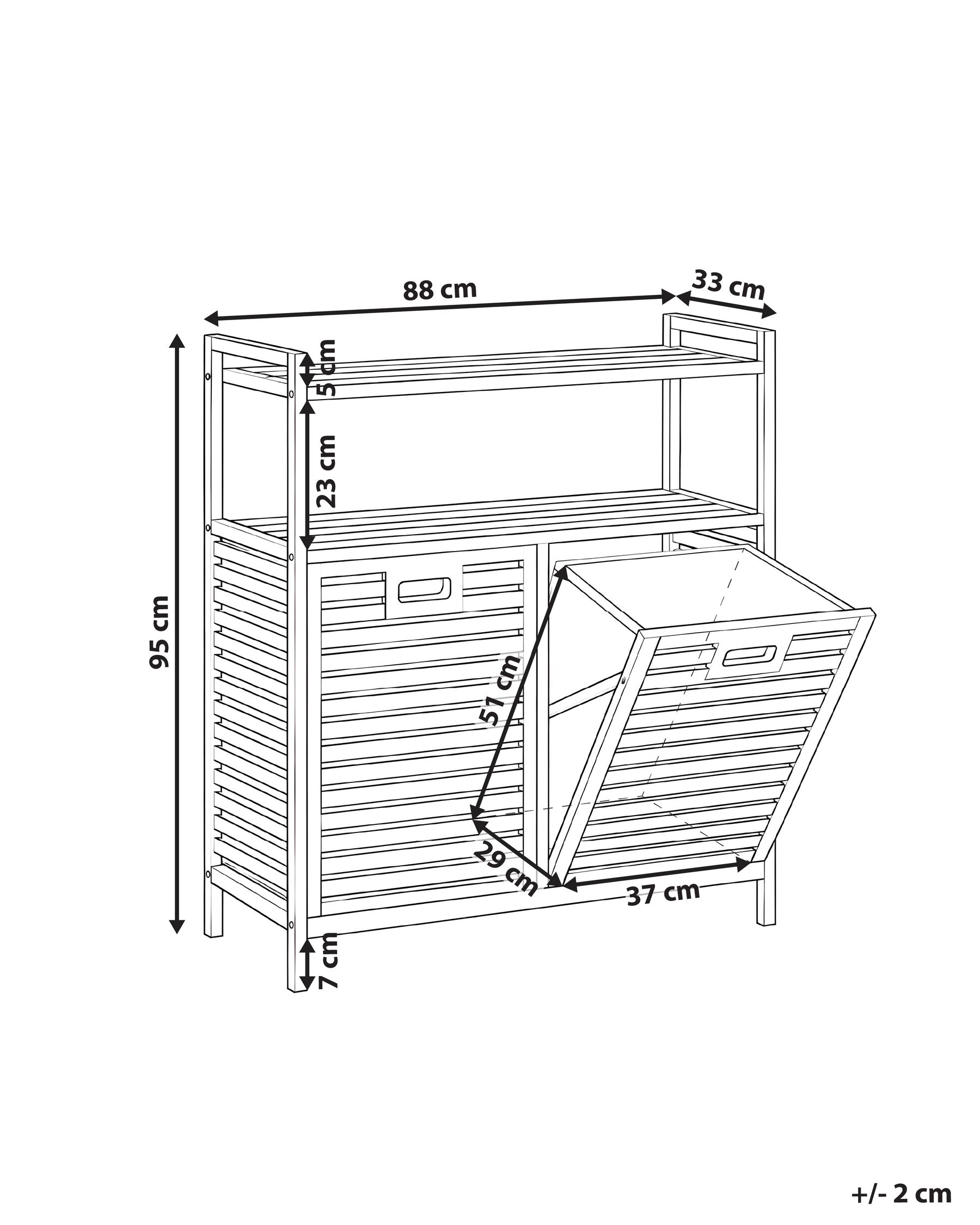 Uitklapbare wasmandkast CEJAR 88 cm Bamboe Lichtbruin_1144749