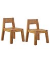 Gartenstuhl 2er Set LIVORNO Akazienholz Braun