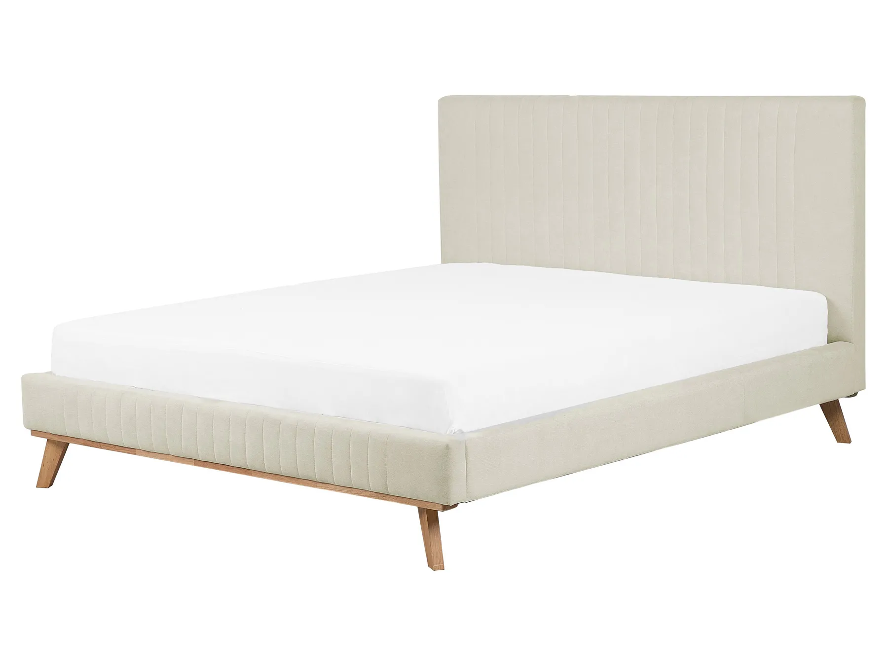 Bed Chenille TALENCE 160 x 200 cm (EU King Size) Light Beige_732357