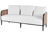 Lounge Set mit Tisch 3-Sitzer MONTEFALCO Metall Weiß_905555