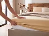 Spannbettlaken JANBU 160 x 200 cm Baumwolle Beige