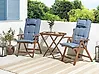 Bistro Set inkl. Kissen klappbar AMANTEA Akazienholz Blau