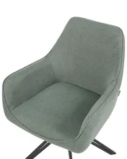 Set of 2 Dining Chairs Swivel JODAR Fabric Green_945264