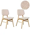 Esszimmerstuhl 2er Set ELAINE Bouclé Hellbraun / Beige