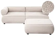 Sofa 3-Sitzer SALLA mit Ottomane Bouclé Beige_1058102