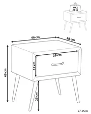 Nachttisch mit 1 Schublade FLAYAT Samtstoff Senfgelb_817843