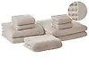 Set of 9 Towels AREORA Cotton Beige