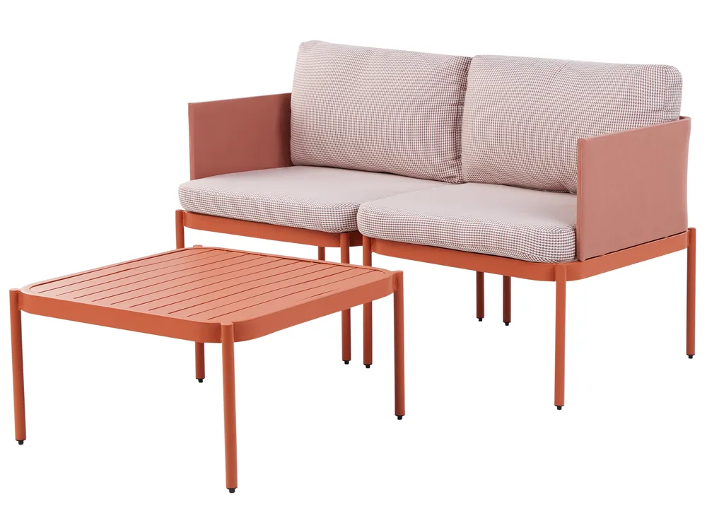 Ensemble de salon de jardin avec table 2 places TERRACINA Métal Orange_826671