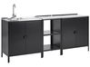 Outdoor-Küche 3er Set mit Spüle VILAMA Schwarz Metall