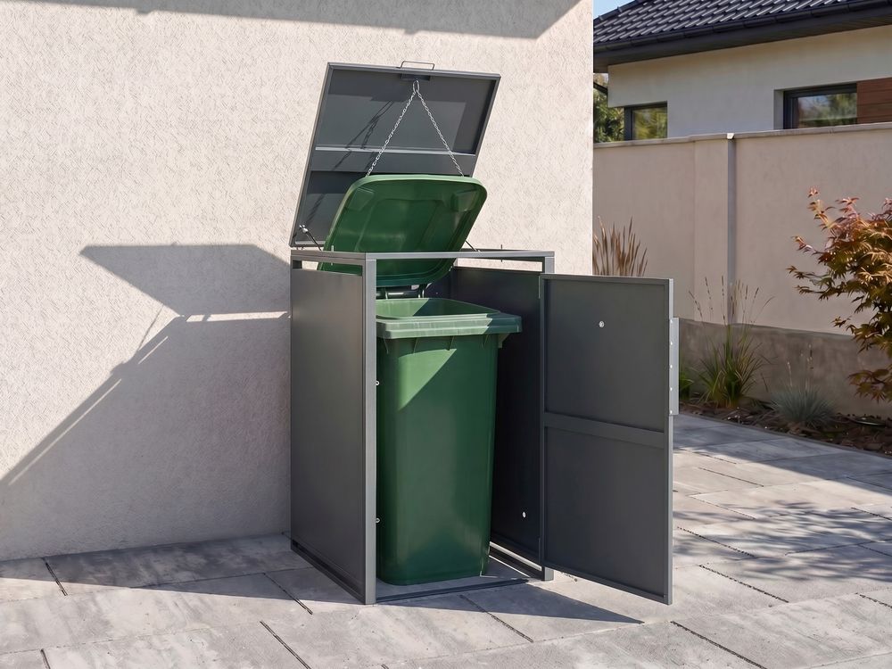 Wheelie Bin Store 240 L PIACENZA Metal Dark Grey