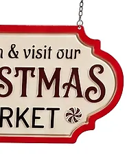 Christmas Decoration POSIO 114 cm Signpost Red/ White_1172755