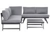 Garten Ecksofa mit Tisch 5-Sitzer COCCORINO Metall Grau