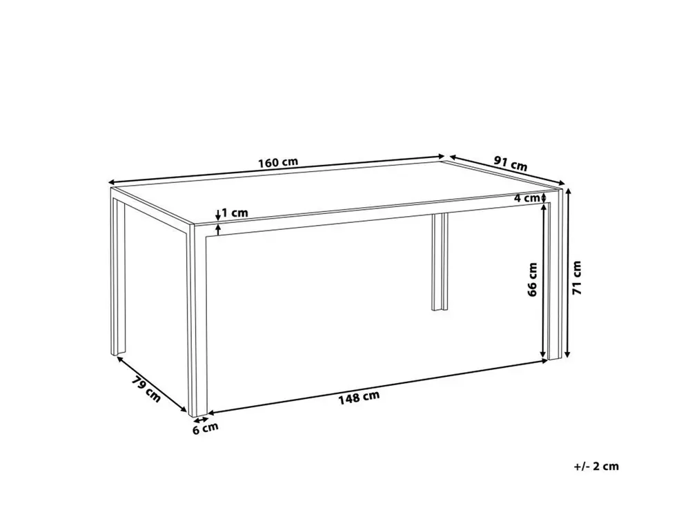 Gartentisch CATANIA 160 cm 91 cm Glas Beige_884015