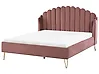 Bett mit Lattenrost Samtstoff AMBILLOU 160 x 200 cm Rosa