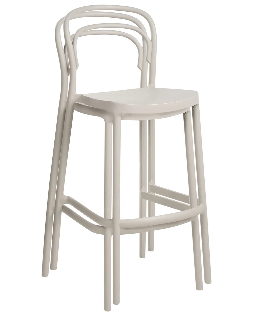 Set of 2 Garden Bar Chairs PORANO Beige_1003649
