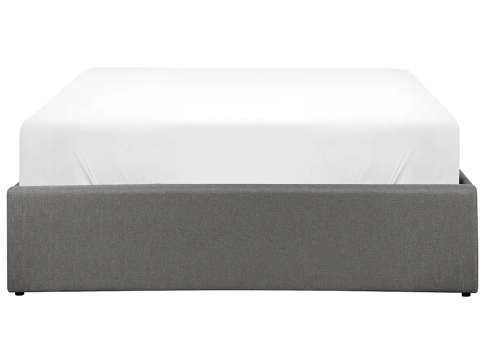 Ottoman Bed without Headboard DINAN Fabric Dark Grey 120 x 200 cm (EU Small Double)_1187447