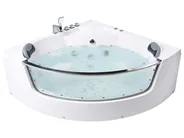 Corner Hot Tub with LED TAMULA 1480 x 660 mm White_1029588
