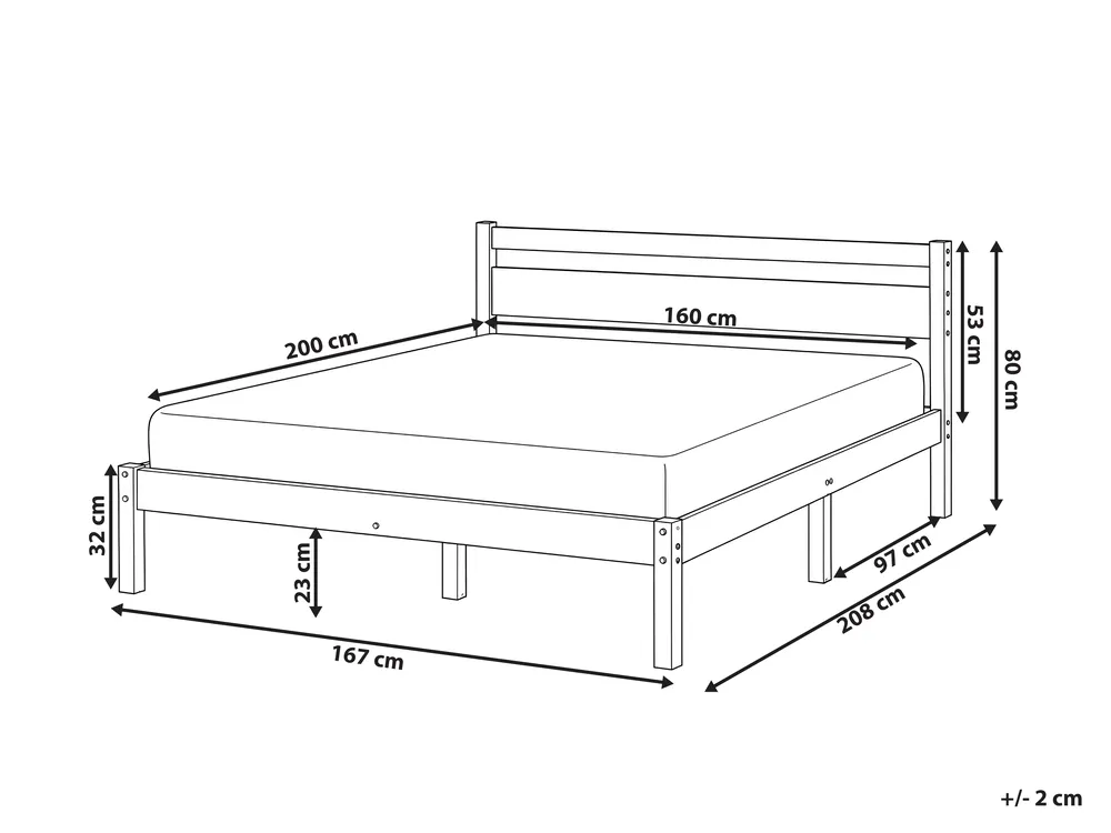Bett mit Lattenrost Kiefernholz MERCURER 160 x 200 cm Hellbraun_1113226