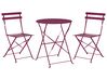 Bistro Set klappbar FIORI Metall Burgunderrot