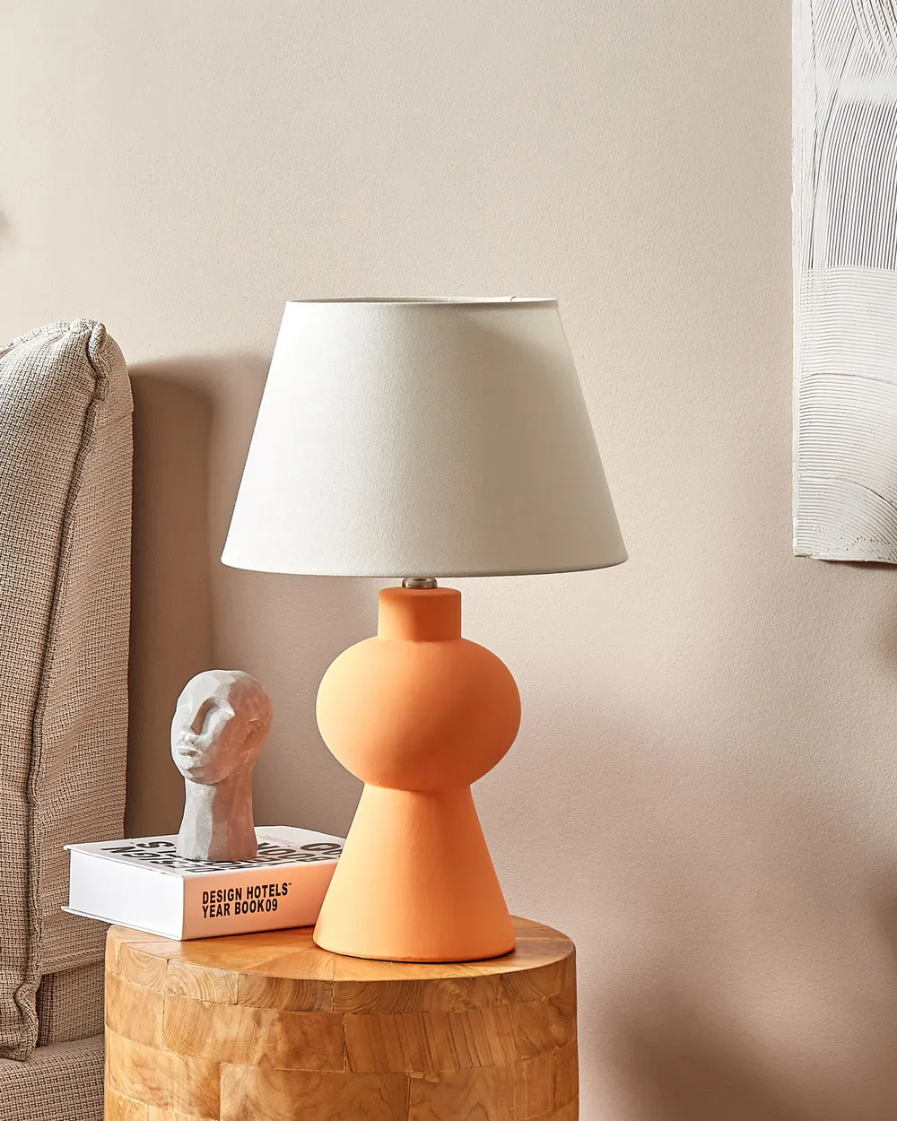 Tischlampe FABILOS Keramik Orange_878693