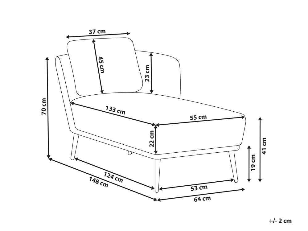 Linksseitige Chaiselongue ARTHEZE Stoff Hellblau_930085