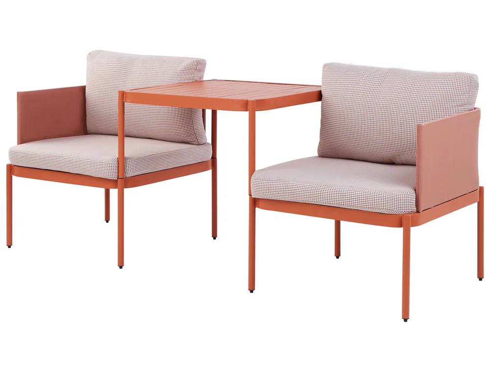 Ensemble de salon de jardin avec table 2 places TERRACINA Métal Orange_826670