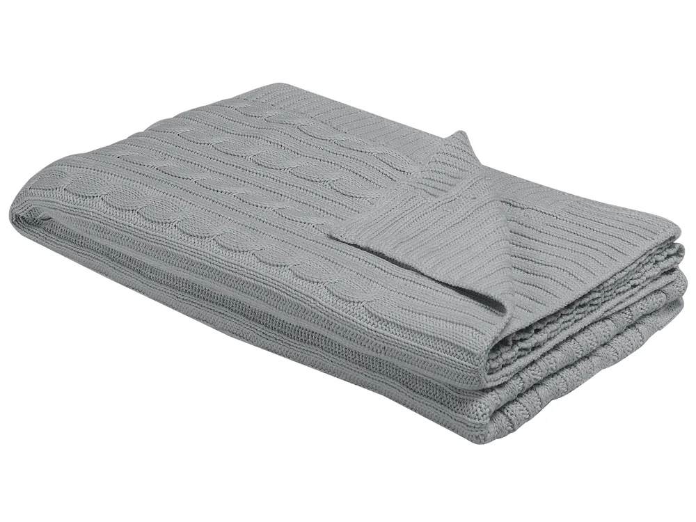 Kuscheldecke ANAMUR Baumwolle 110 x 180 cm Hellgrau