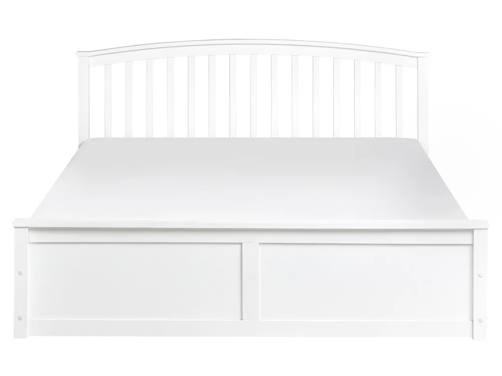 Ottoman Bed CLARBEC Pine Wood White 160 x 200 cm (EU King Size)_985591