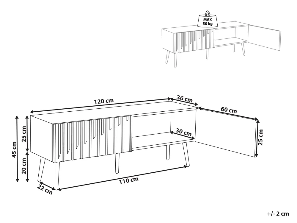 TV Stand DALCROSS Brown/ Black_946787