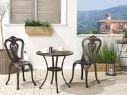 Outdoor Bistrotisch BOVINO 65 cm 65 cm Metall Dunkelbraun_797609