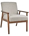 Sessel ESRUM Stoff Dunkelbraun / Grau