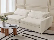 Sofa 3-Sitzer VINSTRA Bouclé Cremeweiß_928394