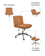 Bureaustoel GEDDES Corduroy Goudbruin_1074404